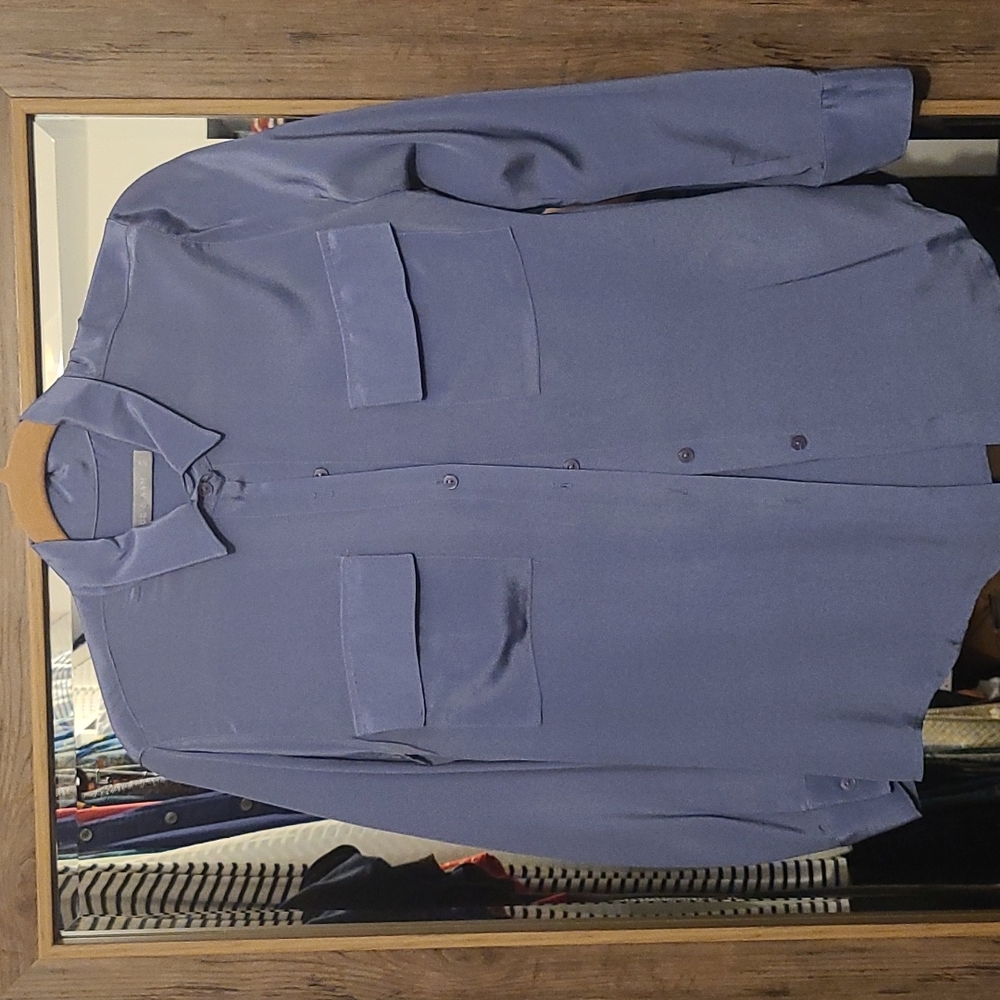 Blue silk shirt from Zoe and Sam